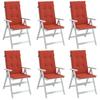 High-Backed Chair Cushions, 6 Pcs., Red Mélange