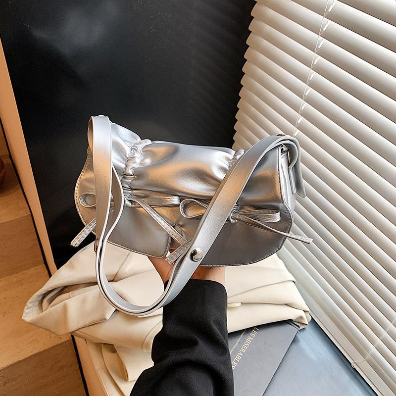 Niche Ballet Style Bag Women's New Fashion Versatile Messenger Bag Summer Shoulder Armpit Pleated Bag