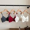 Womens Seamless Lace Cotton Bra V Neck Wireless Push Up Support Non-Slip Comfortable Underwear