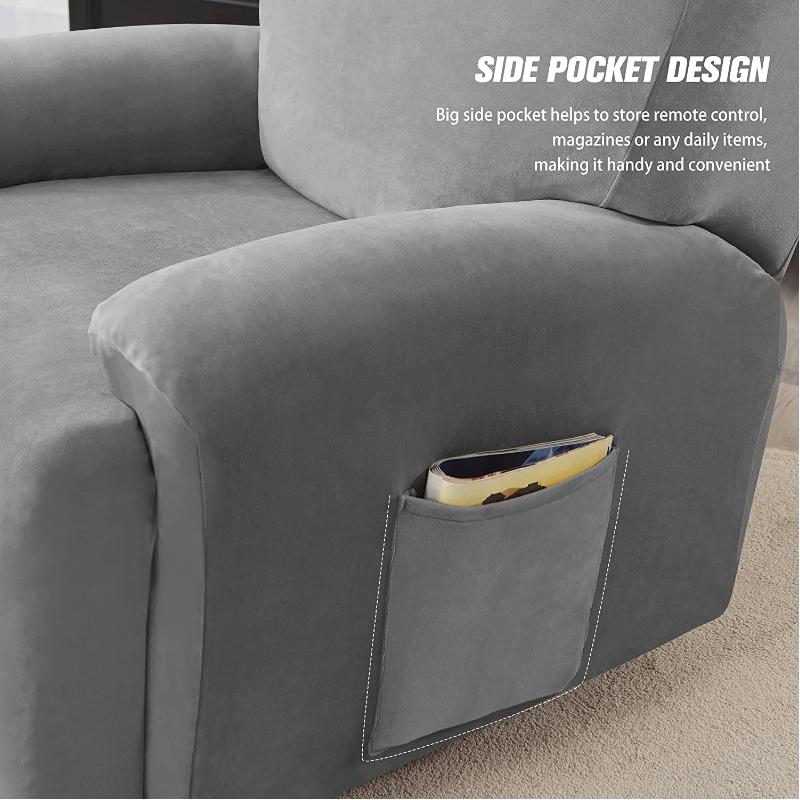 Single Seat Anti Slip Recliner Sofa Covers Velvet Stretch Reclining Couch Slipcovers Furniture Anti Cat Scratch Recliner Chair P