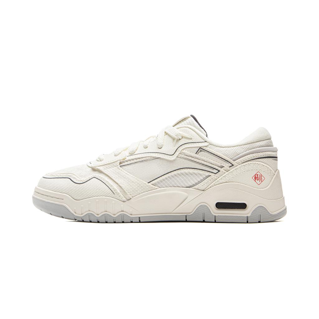 Li Ning Moon White 3 Synthetic Leather Slip Resistant Cushioning Abrasion Resistant Low Top Skateboard Shoes Men's AGCV077-4