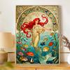 Disney 5d Diamond Painting, Mermaid and Fish Diamond Art Painting Diy Handmade Sticker Gift, Home Decoration Painting