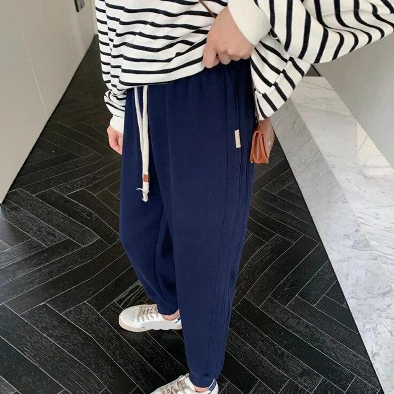 

Модные хлопковые однотонные женские спортивные штаны, свободные шаровары с эластичной резинкой на талии, женские повседневные офисные женские спортивные брюки 30253 XXL орион