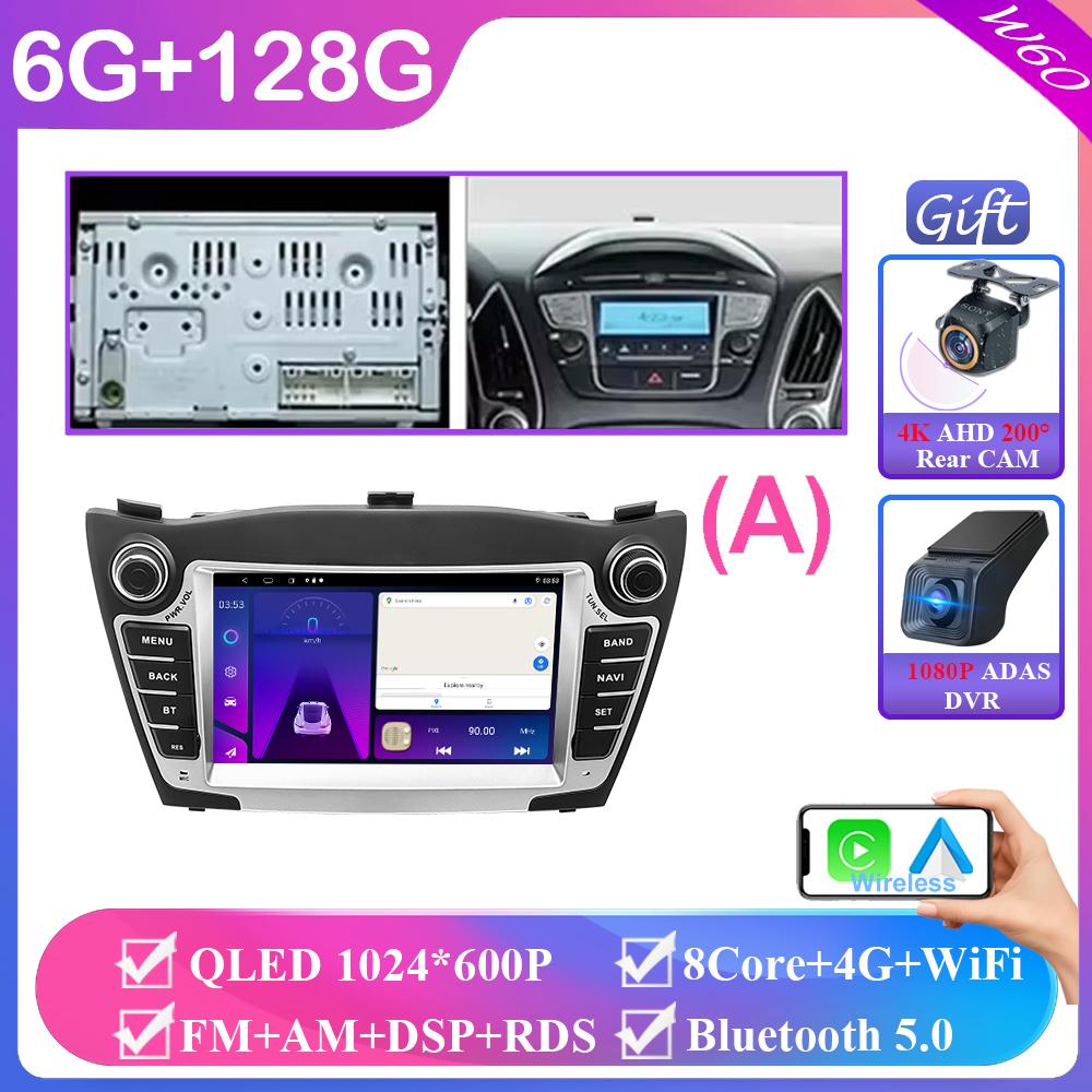 Autoradio für Hyundai Tucson 2 LM IX35 2009-2015 7 Zoll 8+256 Android Auto Carplay GPS-Navigation Multimedia-Stereoanlage Kein 2din DVD