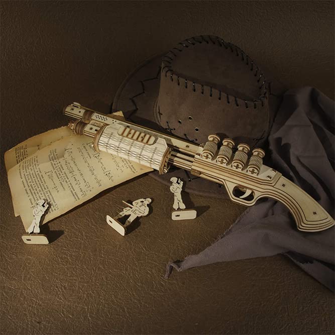 ROKR 3D Puzzle, Holzspielzeugpistole, Gummibandpistole, Lernspielzeug, Kindergartenfeier, Für Kinder, Mädchen, Jungen, Geburtstage, Erwachsene, Neujahr