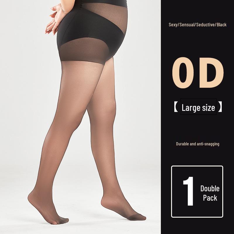 Women's 0D Anti-Snag Durable Sheer Black Stockings, Non-Slip and Sexy Pantyhose