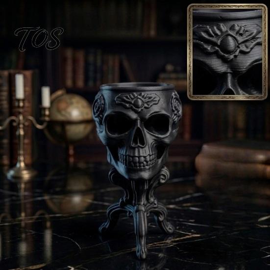 Desktop Succulents Containers Mini Gothic Skull Planter Pot, 3D Printed Creepy Flowerpot, Flowerpot Plants Container, Desk Decoration for Halloween