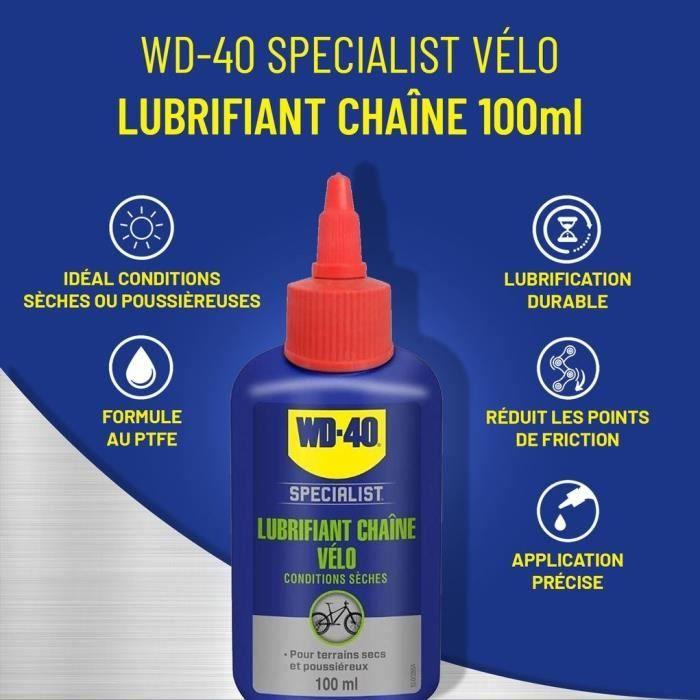 WD-40 SPECIALIST VELO Lubrifiant Chaîne Conditions Sèches En Burette - 100 Ml