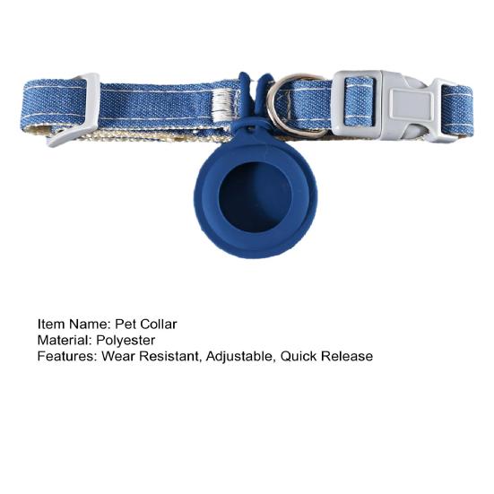 Cat Collar Adjustable Quick Release Wear Resistant Pet Neck Strap Safety Band Tracker Protective Case for AirTag