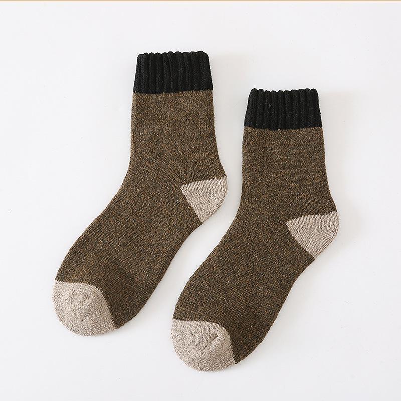 Meias de Inverno Masculinas em Lã Cashmere e Malha Terry: Super Grosso, Quente, Design de Cano Médio