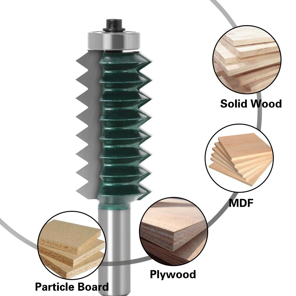 12 Handle Multi-Tooth Tenon Knife Woodworking Line Cutter Slotting Cutter Woodworking Milling Cutter Splicing Cutter Wave Cutter