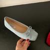 Flat-bottomed retro women's shoes red single shoes bow shoes pedal lazy shoes spring and autumn