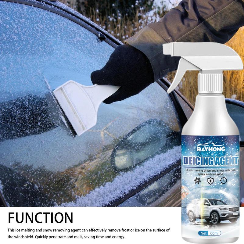 Car Windshield Deicer Spray Auto Windshield Deicer Defroster Ice Remover Spray 60ml Winter Car Window De-icer Spray Accessories