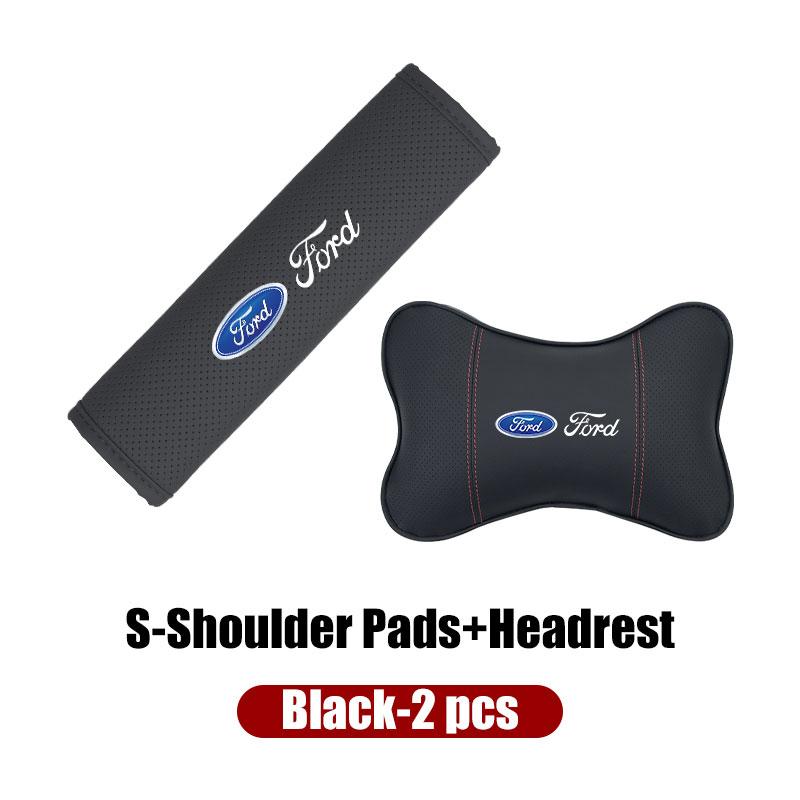 For Ford 1Set Car Seat Headrest Pillow With Seat Belt Shoulder Pad Cover Escort KA Flex Everest KA Expedition Falcon Fusion