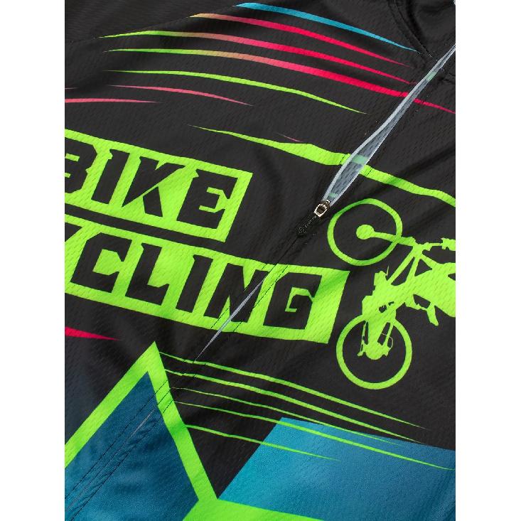Men'S Cycling Jersey - High-Elasticity Knit Fabric with Reflective Back Design, Breathable Moisture-Wicking Fabric for Road & Mountain Biking,
