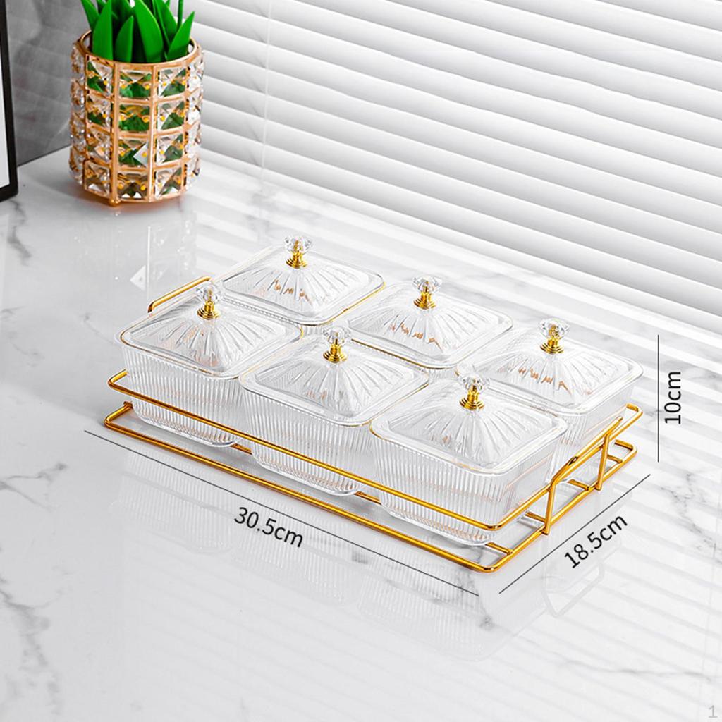 6 Divided Snack Serving Bowls Dessert Dividing Plate Platter for Snacks