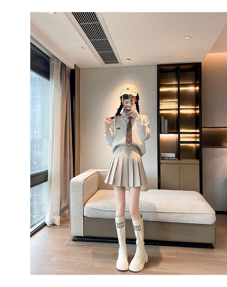 Autumn/Winter Thick Wool Pleated A-line Skirt - High Waist Slimming, Plus Size, Petite, Extended Length. 