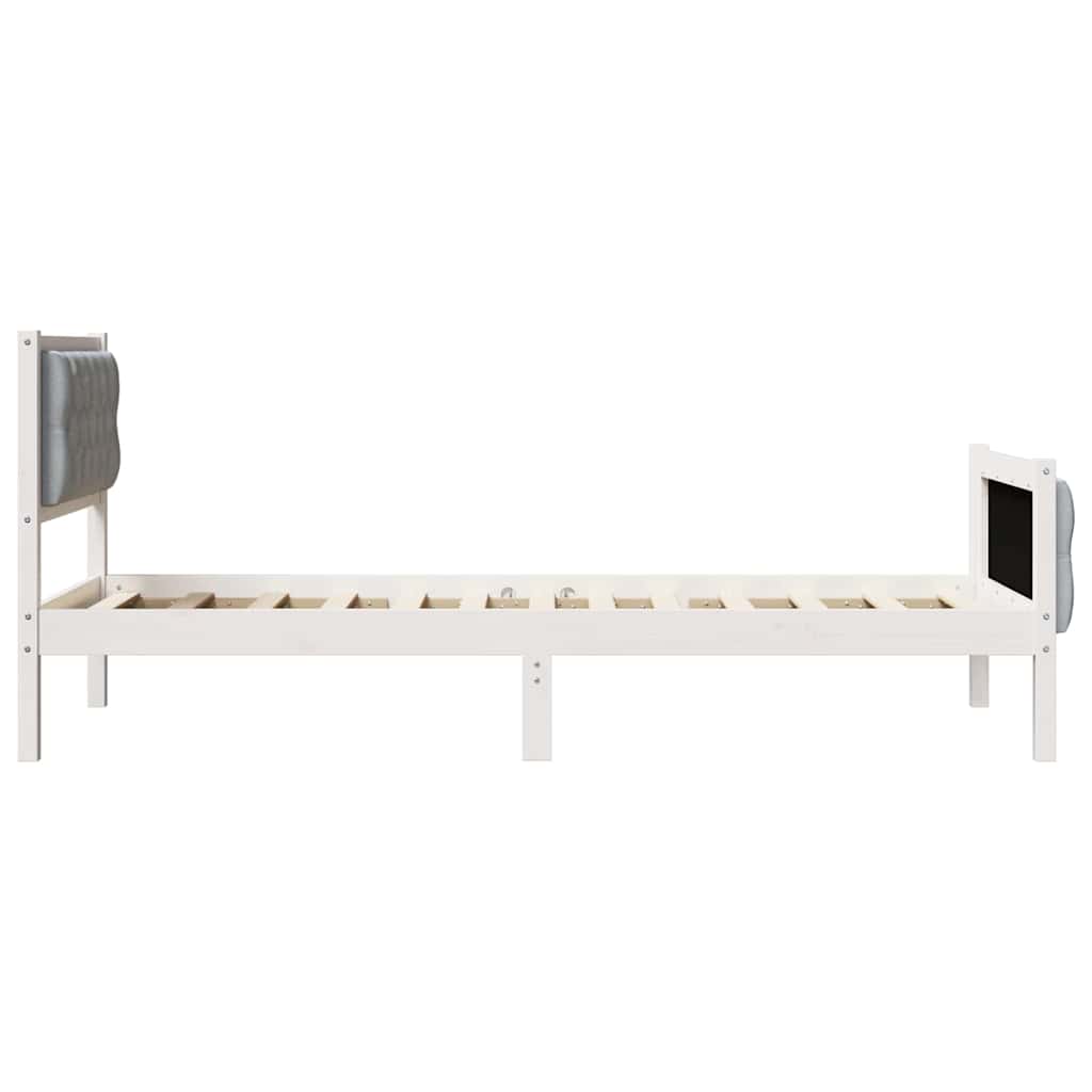 Bed Frame Light Grey 80 x 200 cm Solid Pine Wood