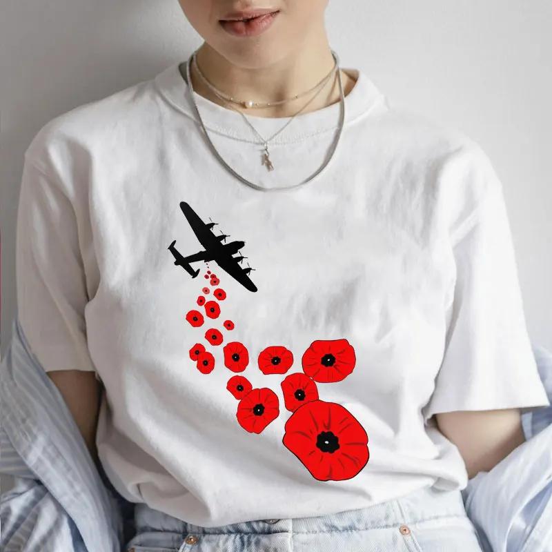 Fashion Red Poppy Flower Unisex T Shirt Funny Tops Tee Female Short Sleeve Tshirt Harajuku Tee Shirts Female Tee Girls Tshirts