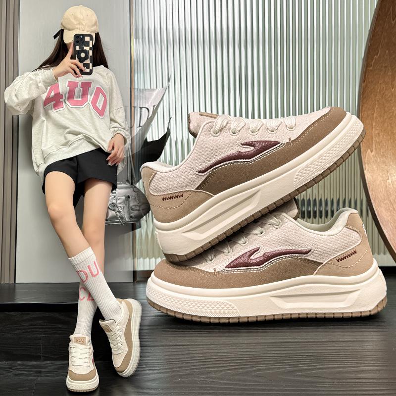 Spring and Autumn New Sports and Leisure Ins Platform Leather Single Shoes Board Shoes
