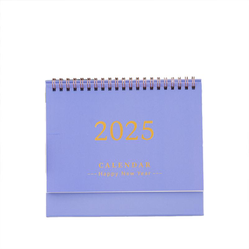 Small Desk Calendar 2024-2025, Standing Flip Desktop Calendar From 2024 To 2025 - Metal Ring Twin-Wire Binding Desktop Calendar