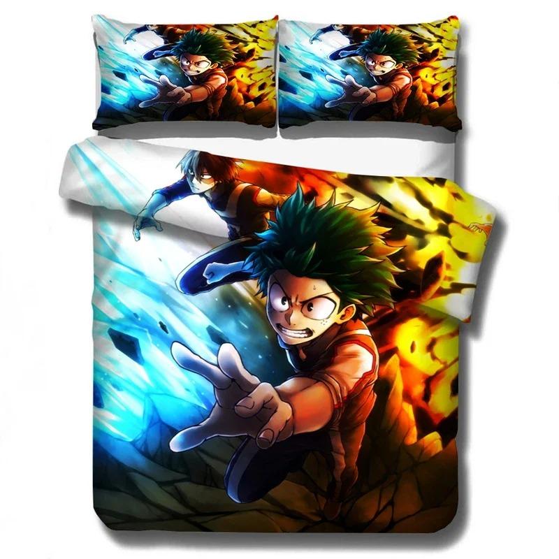 Nuovo Set Biancheria da Letto My Hero Academia Copripiumini Federe Cartone Animato Anime Piumone Set Biancheria da Letto Biancheria da Letto (NESSUN Foglio) Attrezzo