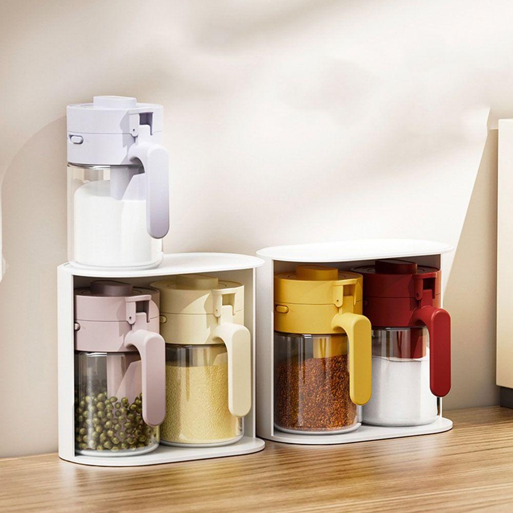 Sealed Glass Spice Bottle Moisture-proof Spice Sorting Bottle 2 In 1 Salt Container  Kitchen