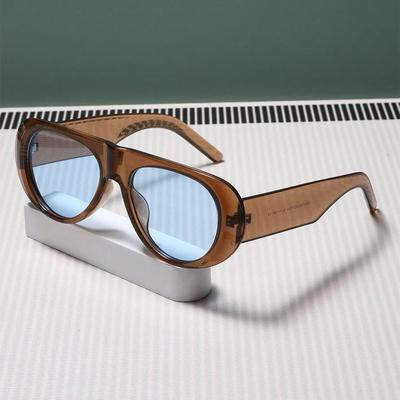 Moda Nuovo Retro Ovale Montatura Grande Occhiali da Sole Accessori Moda Design Minimalista Occhiali da Sole Resistenti ai Raggi UV Femminile