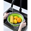 2 Pack Collapsible Colander Set, Emptycolor Foldable Collapsible Strainers for Kitchen, Small Round Colander with Base and Handles for Pasta, Fruit,