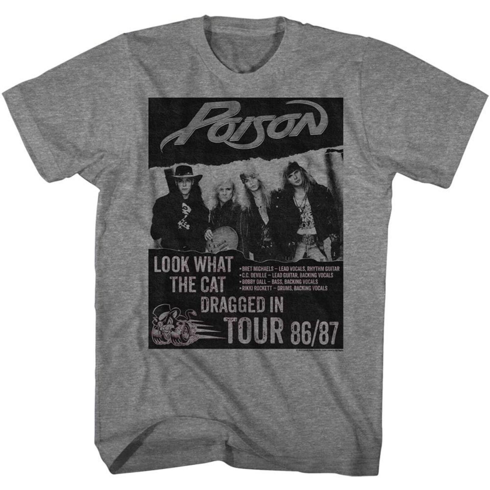 POISON cd lgo Look What the Cat Dragged In TOUR Official GREY SHIRT LRG new XXL