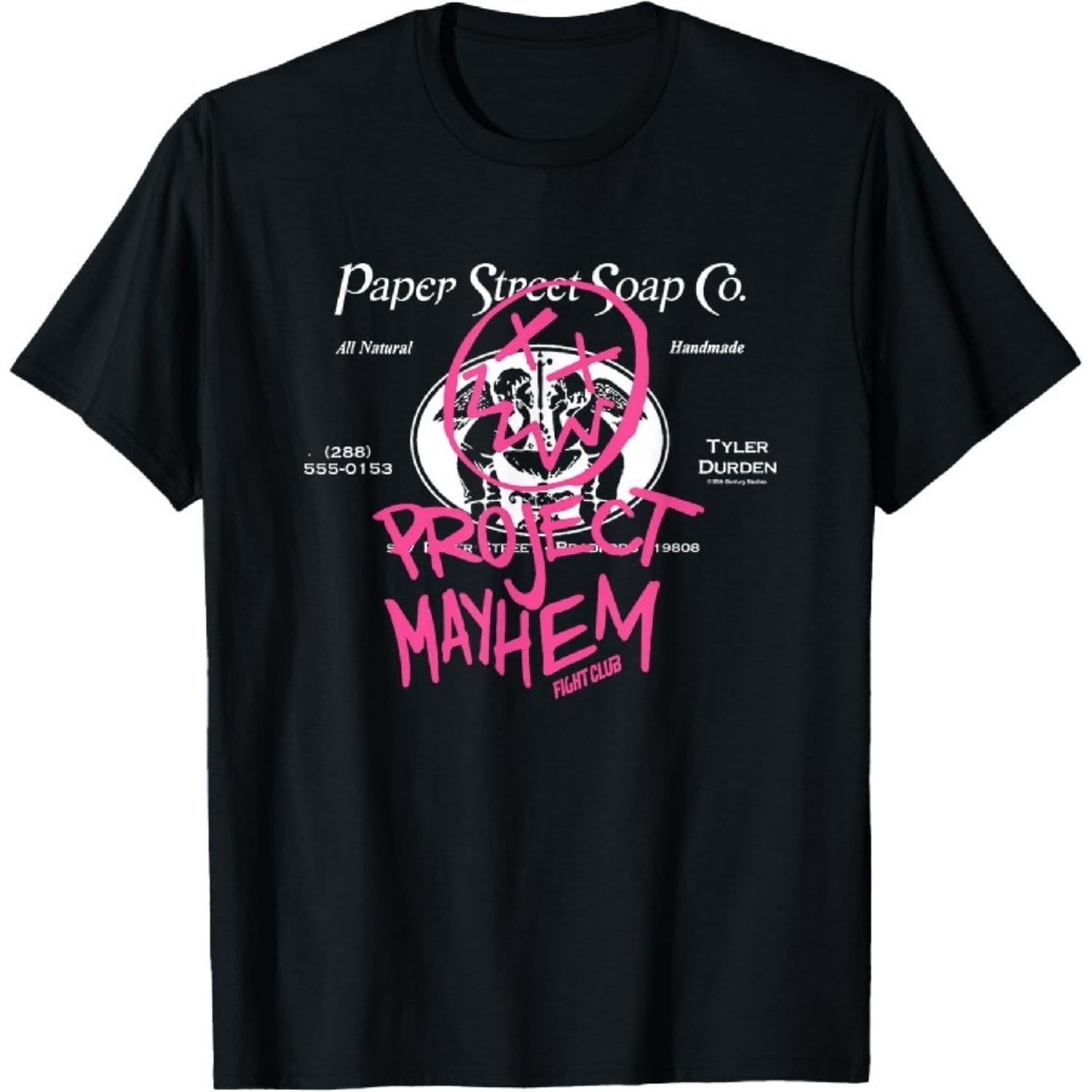 

Project Mayhem Graffiti Pink Neon Big Chest Logo T-Shirt XXXXXL чорний