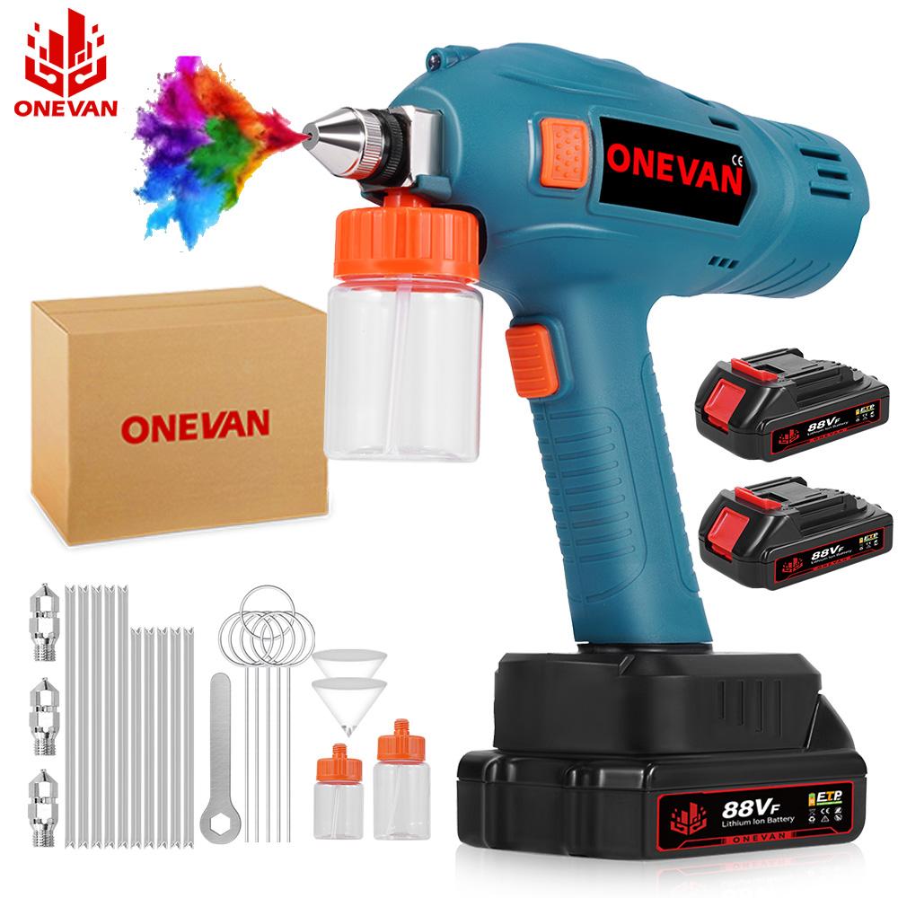 ONEVAN 100ML Electric Spray Gun Cordless Paint Sprayer Rechargeable Auto Furniture Steel Power Tools  For Makita 18V 21V Battery