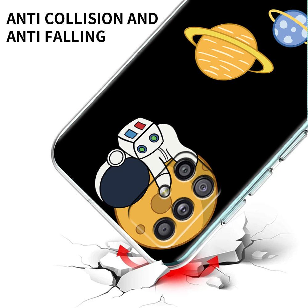 Luxury Astronaut Clear Case For Samsung Galaxy A52 A12 A51 A32 A21s A71 A32 A22 50 A70 A31 A72 5G Phone Cover