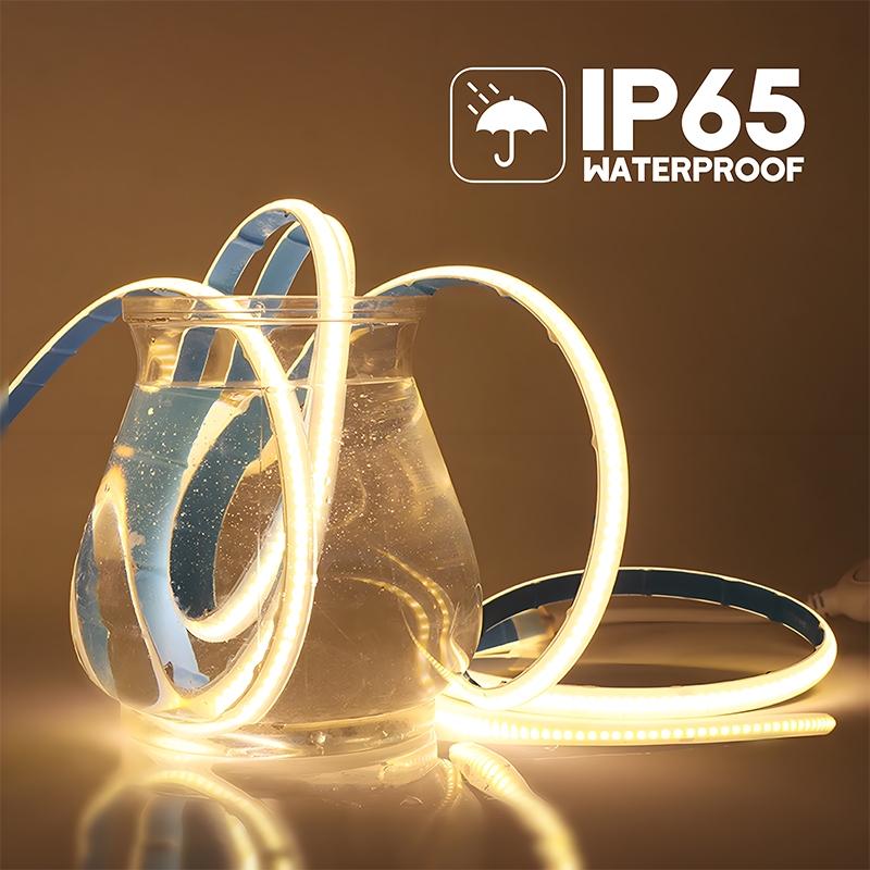 Ταινία LED COB 220V με Αυτοκόλλητη Ταινία, Φις Ρεύματος ΕΕ, RA 90 Υψηλής Πυκνότητας, Αδιάβροχη IP65, Ευέλικτη Ταινία LED