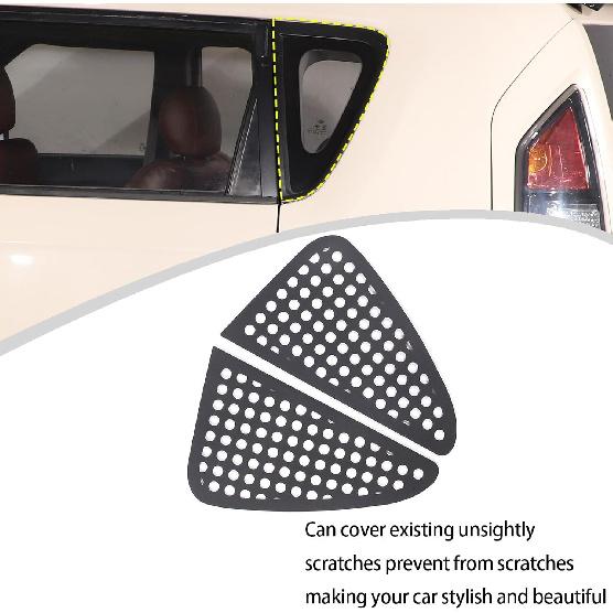 Rear Side Window Louvers Air Ven Trim Accessories Compatible with Kia Soul 2009-2024 Automotive Rear Window Triangular Glass Decorative Cover