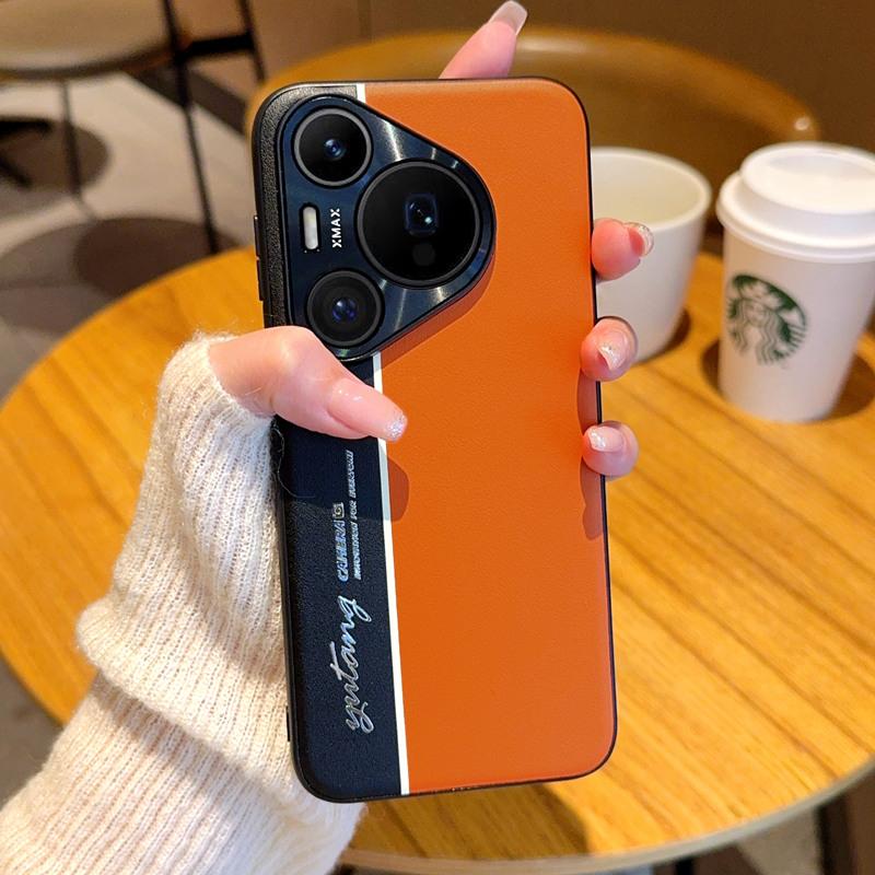 For Huawei Pura 70 Pro Case Fashion PC+PU Leather Camera Luminous Protect Back Cover Case For For Huawei Pura 70 Ultra P70 Shell