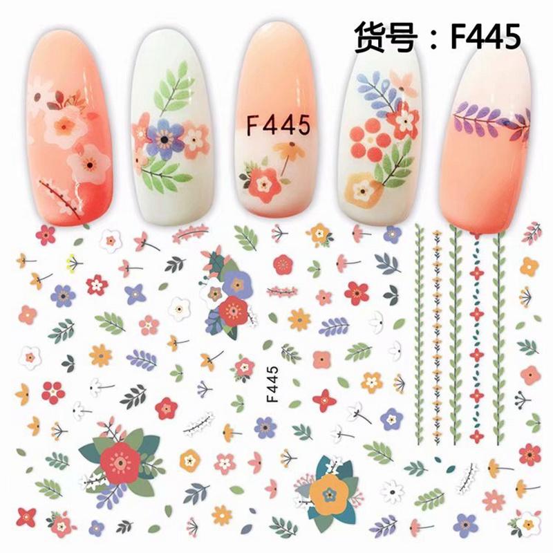 Self Adhesive Flower Unicorn Pattern Nail Art Decorations Stickers And Decals Acrylic Manicure Nails Supplies Tool HQ