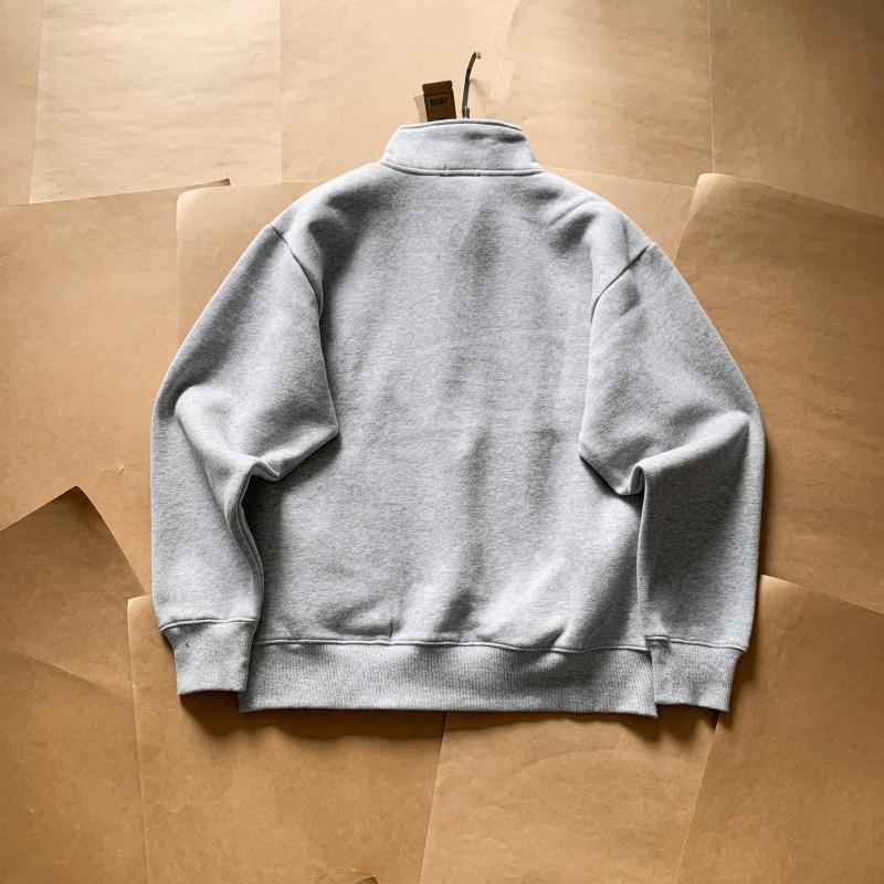 High-Quality Mens Half-Zip Stand Collar Sweatshirt Trendy Casual Couple Outerwear