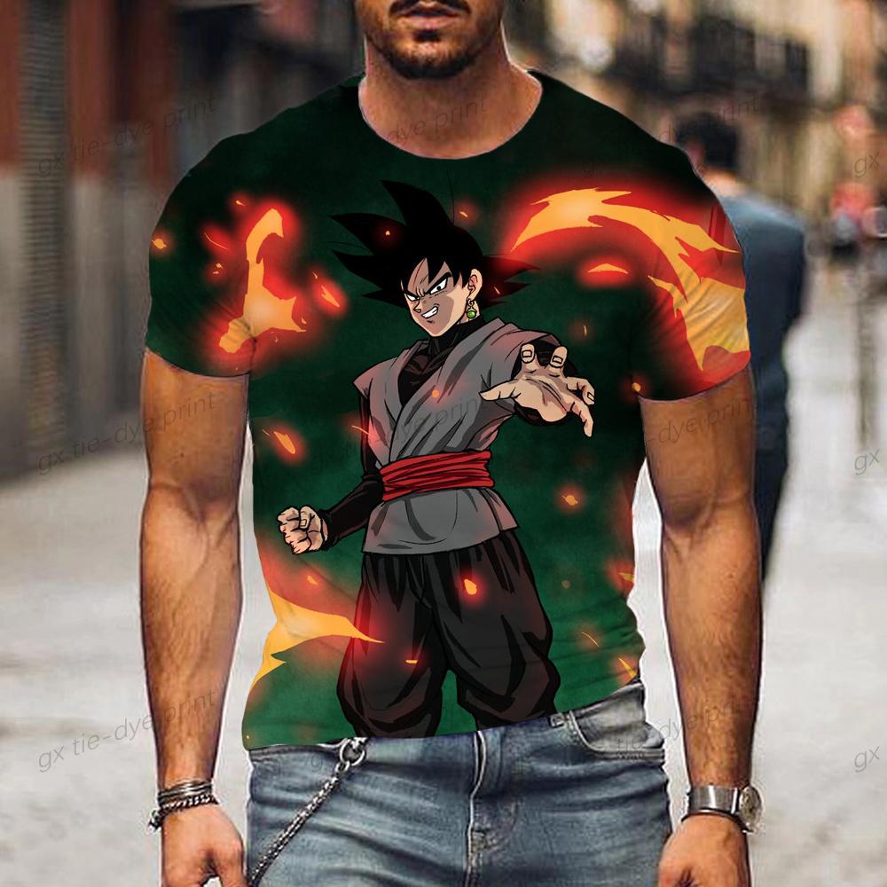 ETST 011 2024 Dragon Ball Z Oversized Heren T-shirt Heren T-shirt Trend Goku Kinder Vegeta Kleding Korte Mouw L