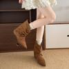 New Fashion Vintage Design Pointed Toe Women Ankle Boots Fashion Slip On Short Booties Autumn Winter Shoes For Woman