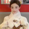 Japanese cute cartoon flower cross scarf autumn and winter warm neck protection small fresh scarf student couple versatile