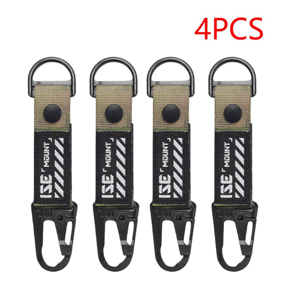 

4/8PCS Outdoor Multifunctional Hook and Strap Nylon Webbing Buckle Keychain Carabiner for Flashlight and Other Camping Equipment