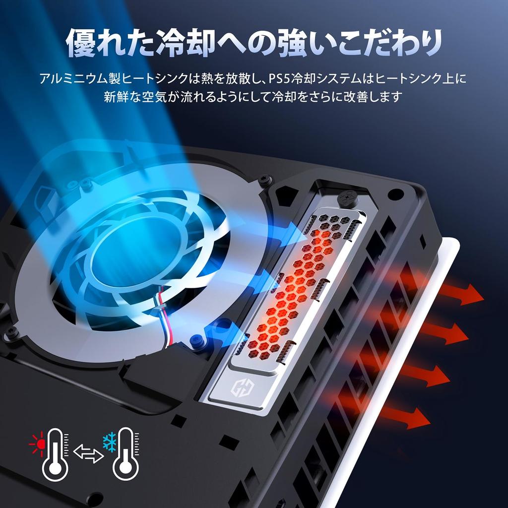 GRAUGEAR 2280 NVMe SSD Heatsink for PS5 Replacement Expansion Slot Cover for PlayStation 5 Includes Direct Touch Heat Copper Aluminum and Dust Easy