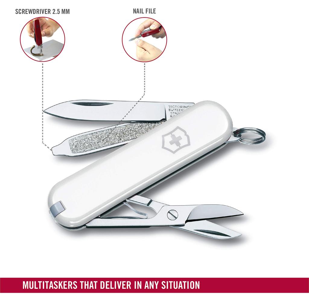 VICTORINOX Classic SD Padající sníh Venkovní kempování Venkovní multifunkční nástroj Multifunkční nástroj Nouzový nástroj Prevence katastrof Multifunkční Pohodlné Kompaktní DIY nůžky