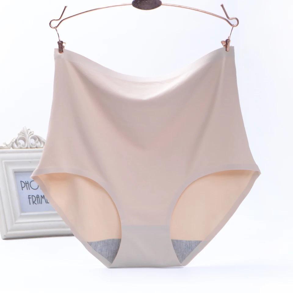 Plus-size Seamless High-waist Women's Ice Silk Briefs