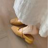 Fashionable Slippers, Women's Hollow Toe Half-slippers, 2025 Summer New Square-toed Low-heel Comfortable Women's Shoes