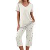 Women's Printed Two Piece Short Sleeve Pajama Set with Pants for Casual Sleepwear