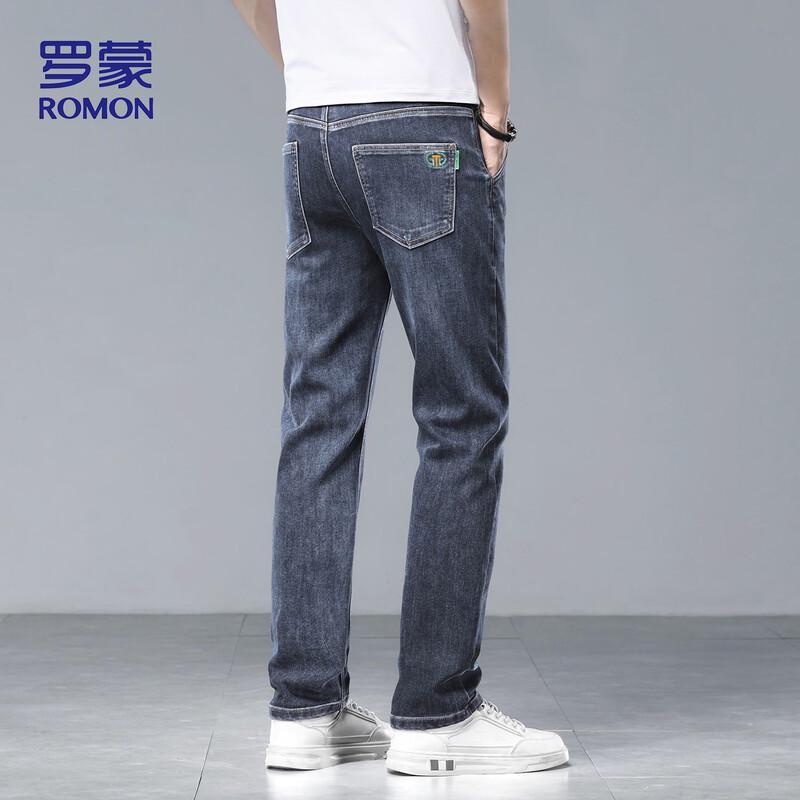ROMON Men's 882 Loose Straight-Leg Stretch Jeans