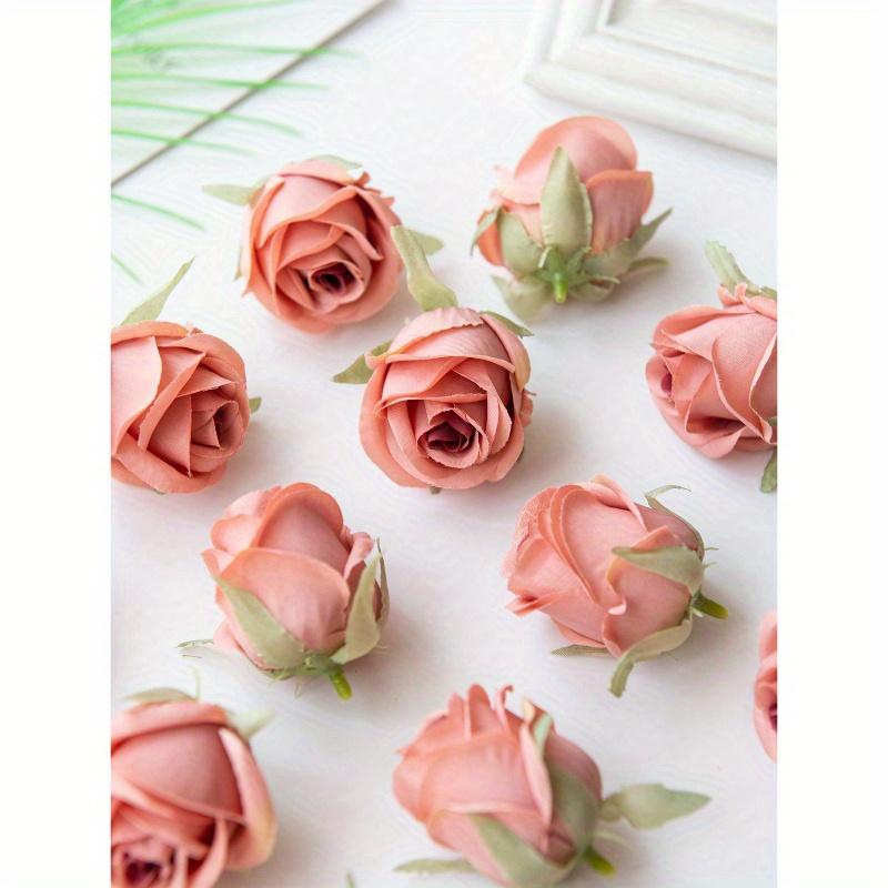 10PCS Artificial Rose Head and Bud Wedding Decoration Bride Wrist Flower Hand Holding Flower Head Flower Material DIY Valentine'S Day Gift Wedding