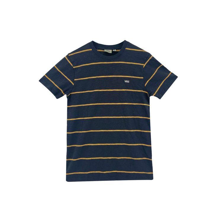 Vans Simple Striped Round Neck Short Sleeve T-Shirt Unisex tops Dark-Gray VN0A53RU1O7 S